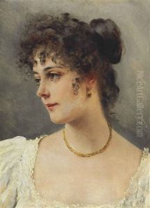 A Young Beauty by Eugen von Blaas