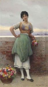 The Venetian Flower Seller by Eugen von Blaas