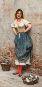 A Young Fishwife by Eugen von Blaas
