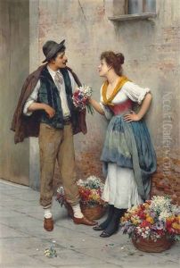 Blaas_eugene De The Flower Seller by Eugen von Blaas