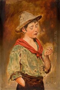 Junge Mit Hut by Eugen von Blaas
