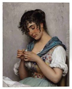 A Venetian Beauty by Eugen von Blaas