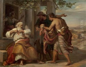 Jakob Empfangt Den Blutigen Rock Josephs by Eugen von Blaas