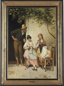 A Flirtatious Conversation by Eugen von Blaas