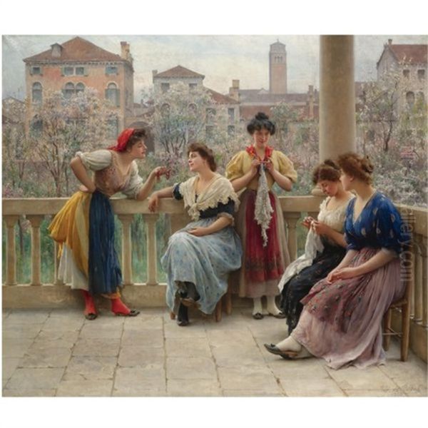 Conversation On The Terrace, Venice - view 1