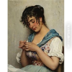 A Venetian Beauty by Eugen von Blaas