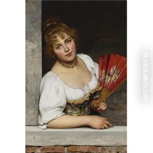 At The Window by Eugen von Blaas