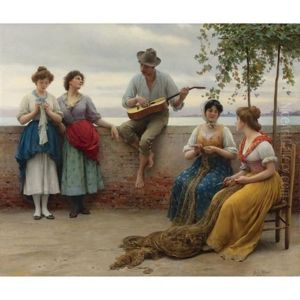 The Serenade by Eugen von Blaas