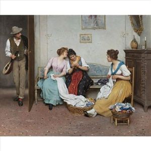 The Friendly Gossips by Eugen von Blaas