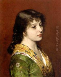 The Yellow Shawl by Eugen von Blaas