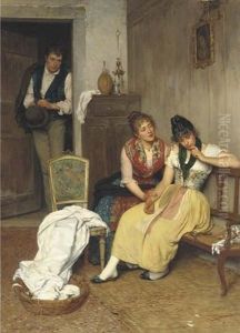 After The Quarrel by Eugen von Blaas