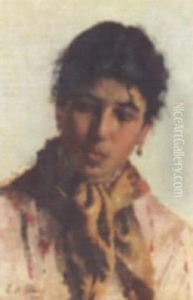 Portrait Of A Woman by Eugen von Blaas