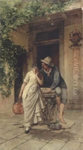 Venedig. Liebeswerben Am Brunnen by Eugen von Blaas