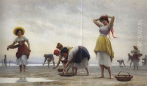 The Mussel Gatherers by Eugen von Blaas