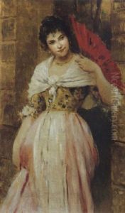 Il Ventaglio Rosso by Eugen von Blaas