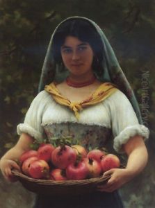 Madchen Mit Granatapfeln by Eugen von Blaas