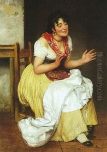 Sitzende Junge Venezianerin by Eugen von Blaas