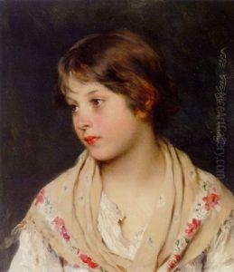 Portrait Of A Girl by Eugen von Blaas