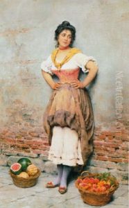 The Fruit Vendor by Eugen von Blaas