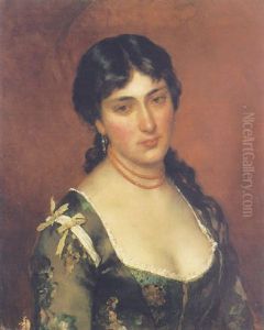 Portrait Of A Lady by Eugen von Blaas