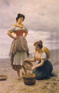 Gathering Shells by Eugen von Blaas