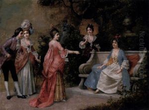 Galante Szene Im Park by Eugen von Blaas
