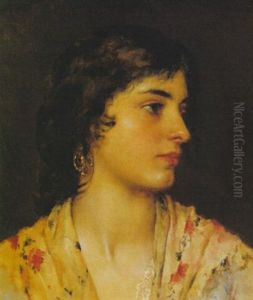 A Young Beauty by Eugen von Blaas