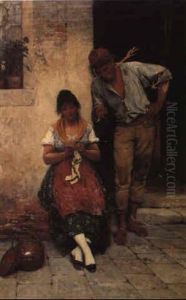 The Courtship by Eugen von Blaas