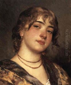 A Young Beauty by Eugen von Blaas