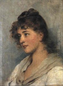 Portrait Eines Jungen Maedchens by Eugen von Blaas