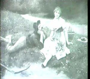 Der Verliebte Bauernjunge. by Eugen von Blaas