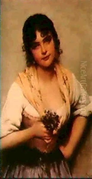 Jeune Fille Aux Violets De Parme - view 1