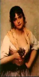 Jeune Fille Aux Violets De Parme by Eugen von Blaas