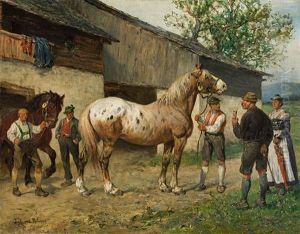 At The Horse Trader by Julius von Blaas