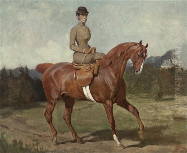 Erzherzogin Maria Theresia Zu Pferd Vor Schloss Wartholz - view 1