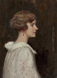 Dame In Weis by Julius von Blaas