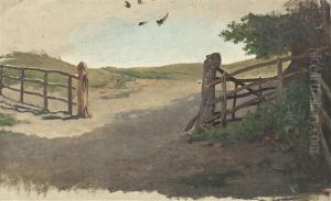 Geoffneter Holzzaun Zur Weide