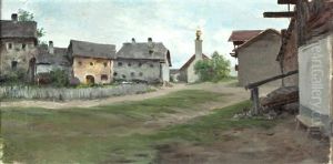 Bauernhauser by Julius von Blaas