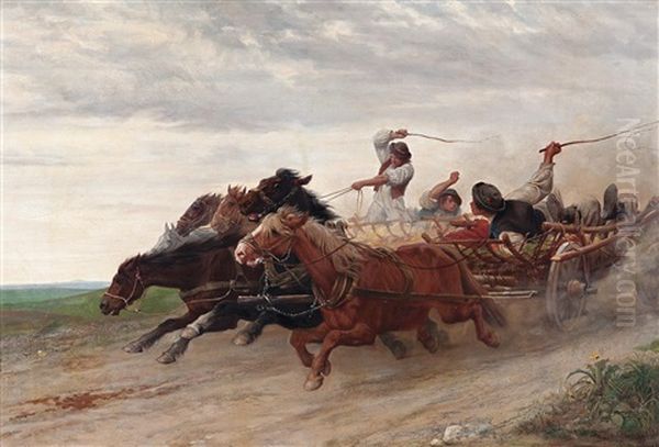 Wettfahrt Betrunkener Slowakischer Bauern - view 1