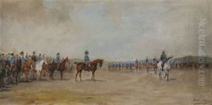 Kaiser Franz Joseph I. Zu Pferd Auf Dem Manoverfeld by Julius von Blaas