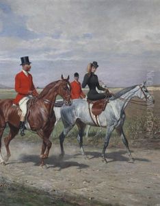 A Hunting Party With Emperor Franz Josef And Sissi by Julius von Blaas
