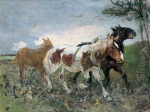 Pferde by Julius von Blaas