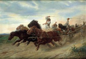 Wilde Wettfahrt by Julius von Blaas