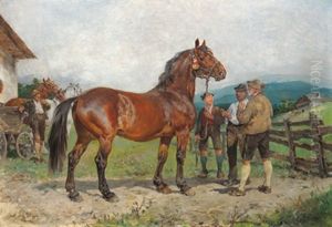 Der Pferdehandel by Julius von Blaas