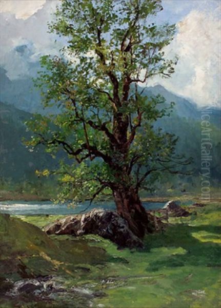Seelandschaft Mit Grosem Baum - view 1