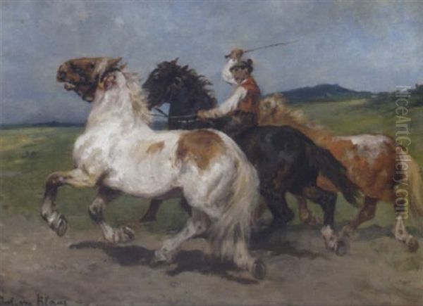 Reiter Mit Zwei Handpferden - view 1