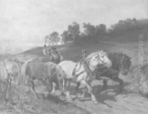 Bauer Mit Pferdegespann by Julius von Blaas