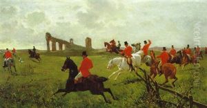 Parforcejagd In Der Campagna by Julius von Blaas