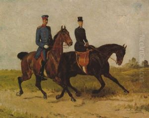 Emanuel Maximilian Herzog In Bayern Mit Seiner Gemahlin Amelie Prinzessin Von Sachsen-coburg Und Gotha by Julius von Blaas