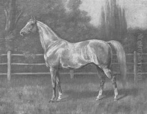 Pferd Auf Der Koppel by Julius von Blaas